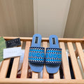 Letters Denim Flat Slippers