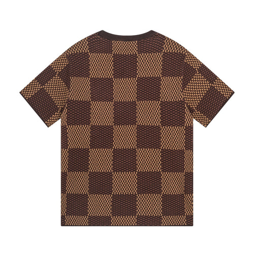 Classic Checkerboard Knit T-Shirt