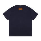 Dark blue all over print T-shirt