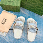 Vintage G Embossed Velcro Sandals