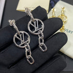 Chain Pendant Round Earrings