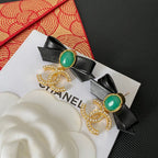 Fashion Leather Bow Earrings