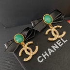 Fashion Leather Bow Earrings