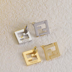 Interlocking F Metal Earrings