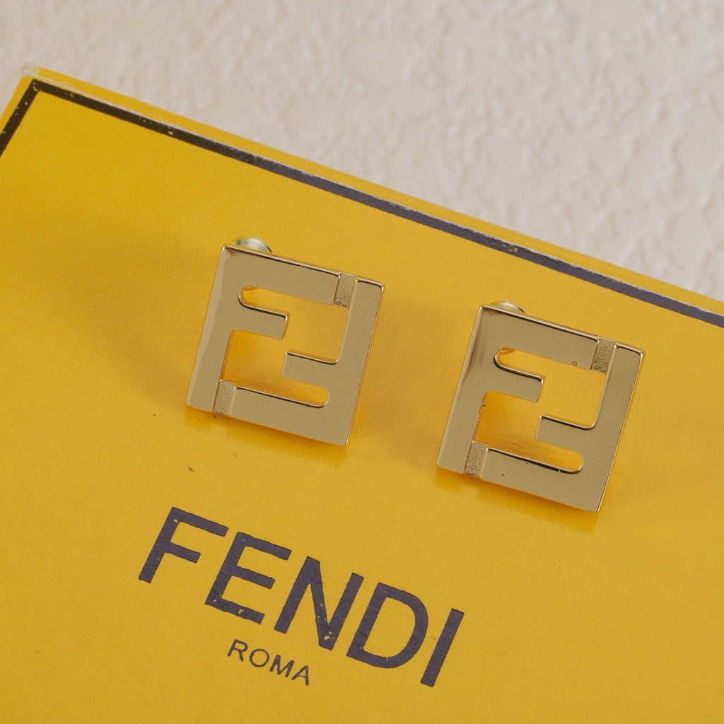 Interlocking F Metal Earrings