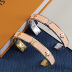 Pink Enamel Embossed Open Bracelet