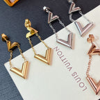 3 Colors V Pendant Earrings