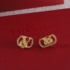 Vintage Diamond Stud V Stud Earrings