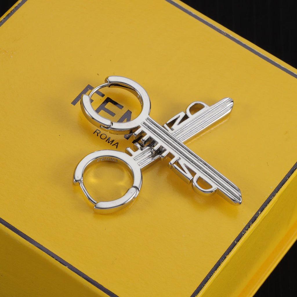 Letter Key Pendant Earrings