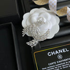 Sparkling Crystal Logo Brooch