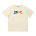 Letter Gradient Print T Shirt